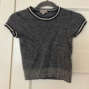 J. Crew Black and White Striped Short Sleeve Tee